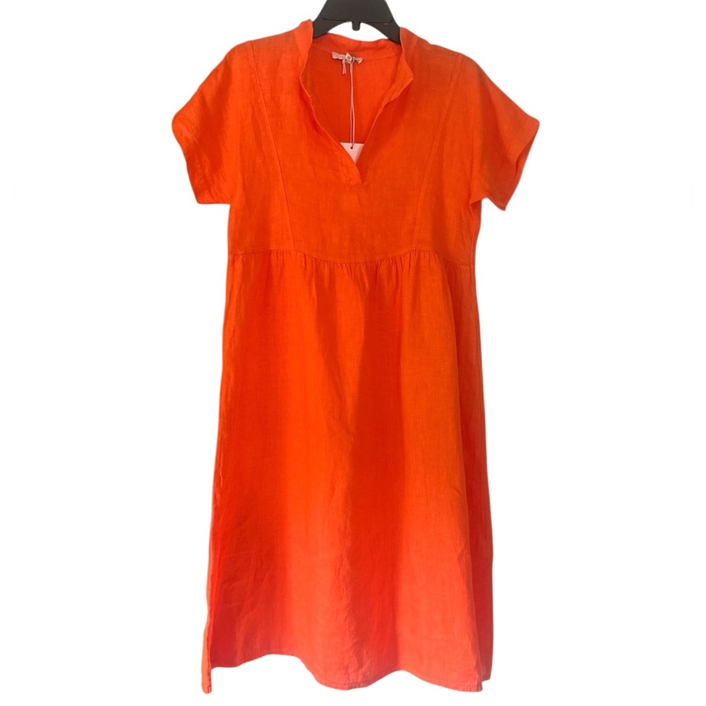 Made in Italy Linen Short Sleeve Dress
